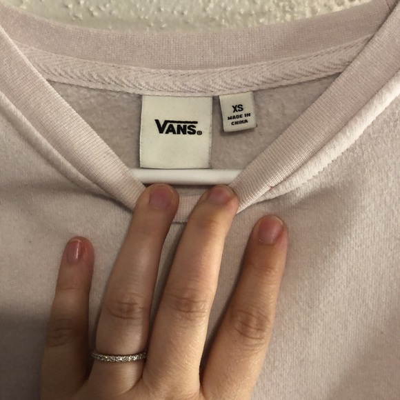 Vans sweatshirt light purple pink color size XS logo print on chest and arms - Picture 2 of 5